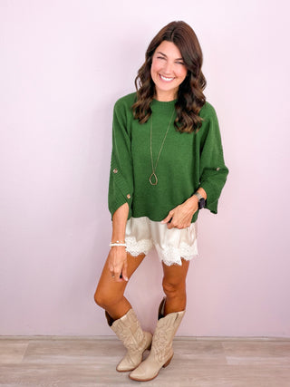 The Easy Elegance Sweater - Pine