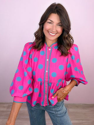 Spot On Blouse (Pink)