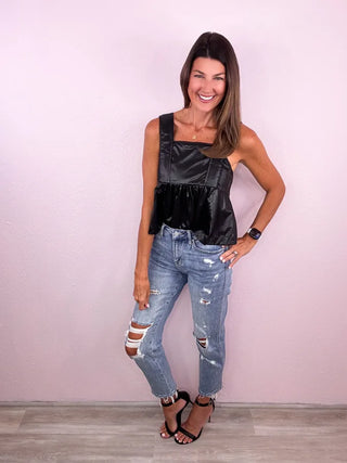 MICA Straight Leg Distressed Denim