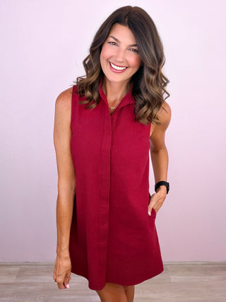 Signature Shift Dress (Crimson)