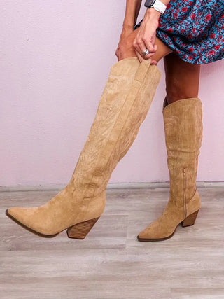 Bronco Knee High Embroidered Boots