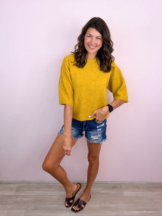 Everyday Luxe Knit Top (Chartreuse)