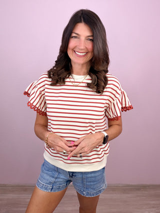 Sweet Detail Stripe Top