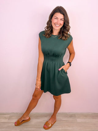 Elevated Throw On Dress (Forest)
