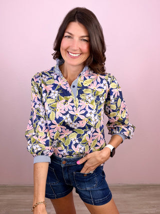 Petals & Pinstripes Top