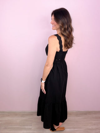 Sweet Details Maxi Dress (Black)