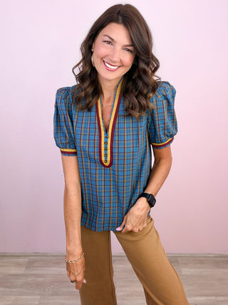 Plaid Perspective Top