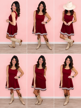 Game Day Cheer Dress (Burgundy)