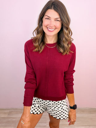 Wear On Repeat Knit Sweater (Burgundy)