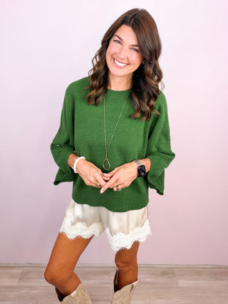 The Easy Elegance Sweater - Pine