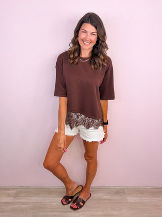 Lace Affair Top (Brown)