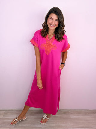 Effortlessly Timeless Midi Dress (Pink)