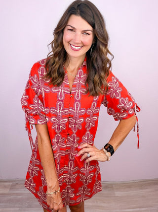 Effortlessly Bold Dress (Brick)