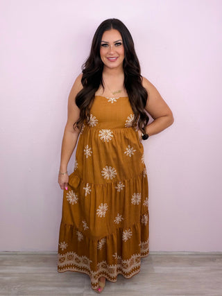 Border Print Maxi Dress