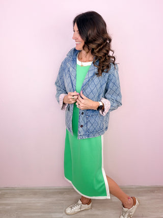 Varsity Style Midi Dress