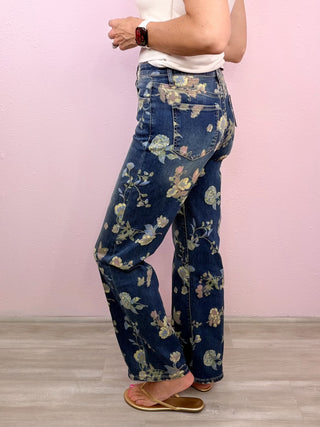 MICA Floral Crush Wide Leg Denim
