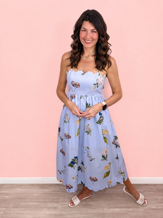 Sweet Escape Midi Dress (Blue)