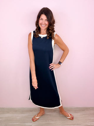 Varsity Style Midi Dress