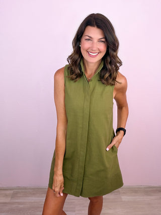 Signature Shift Dress (Olive)