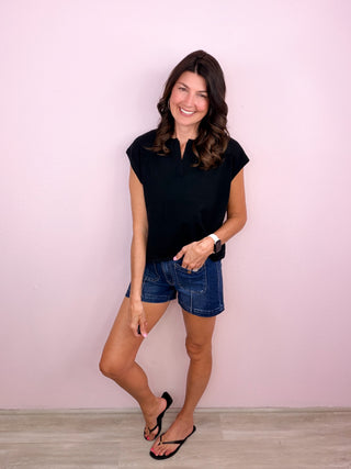 RISEN Patch Pocket Denim Shorts