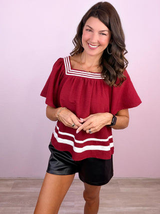 Everyday Rally Top (Maroon)
