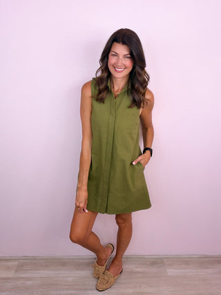 Signature Shift Dress (Olive)