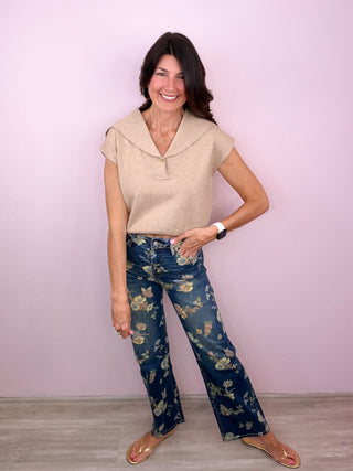 MICA Floral Crush Wide Leg Denim