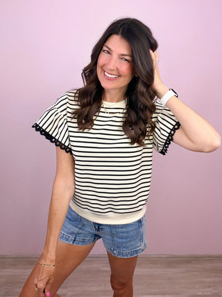 Sweet Detail Stripe Top