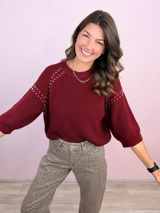 Added Edge Sweater (Burgundy)