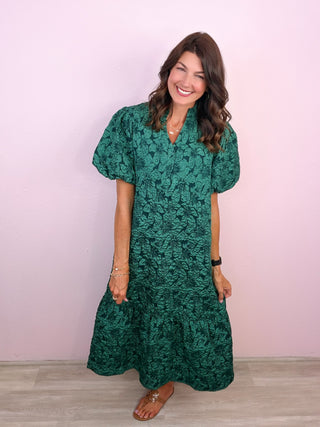 Gracefully Yours Midi Dress (Hunter)