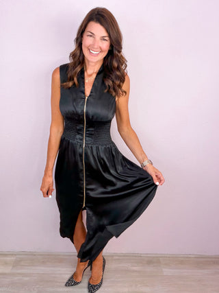 Style Moments Smocked Midi Dress - Black