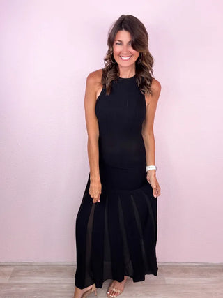 Sheer Style Pleated Dress