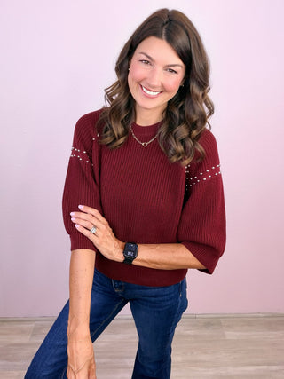 Added Edge Sweater (Burgundy)