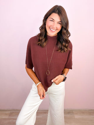 Sleek Moments Mock Neck Sweater Top