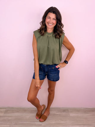 True Chic Bubble Top (Olive)