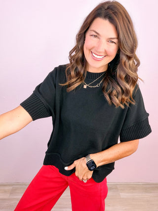 Everyday Essential Knit Top (Black)