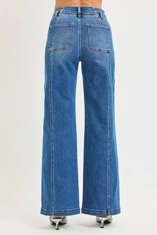 RISEN Raw Seam Wide Leg Denim