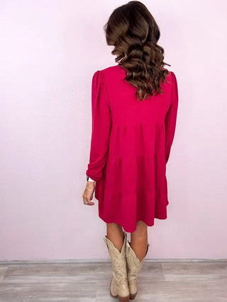 Sweet Solid Collared Dress