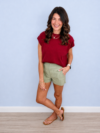 Upper Hand Sweater Top (Wine)