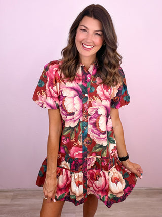 Scarlet Garden Dress (Wine)