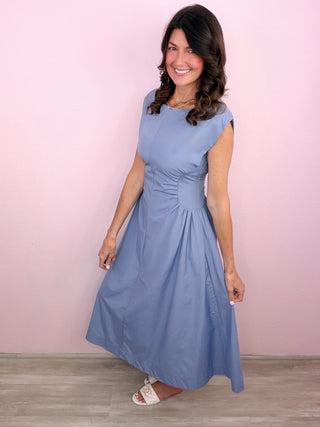 Ruched Waist Midi Dress