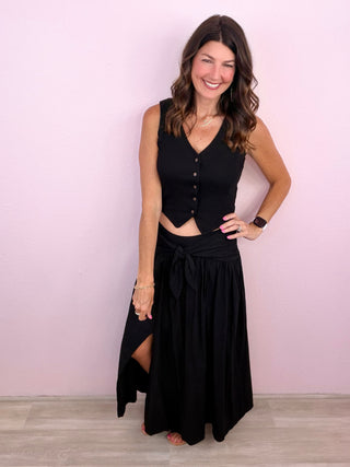 Effortless Moment Maxi Skirt (Black)