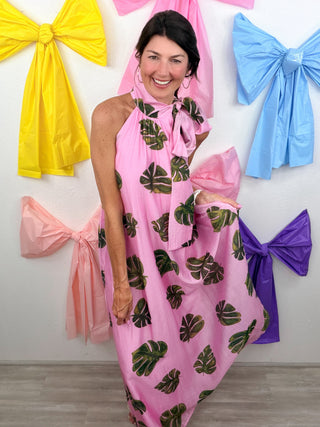 Island Breeze Halter Maxi Dress