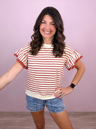 Sweet Detail Stripe Top