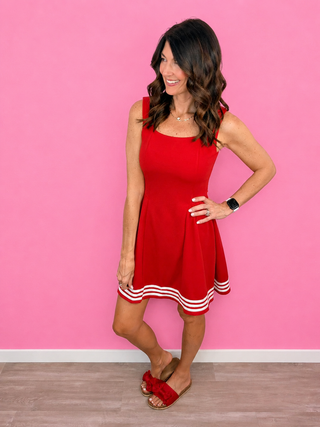 Game Day Cheer Dress (Red) The Paisley Heart Game Day Cheer Dress (Red) The Paisley Heart