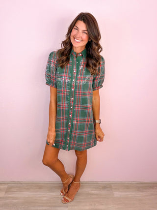 Polished Plaid Moment Dress