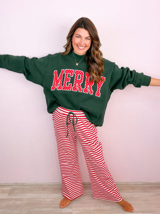 PREMIUM MERRY Polka Dot Applique Patch Mock-Neck Sweatshirt Pullover