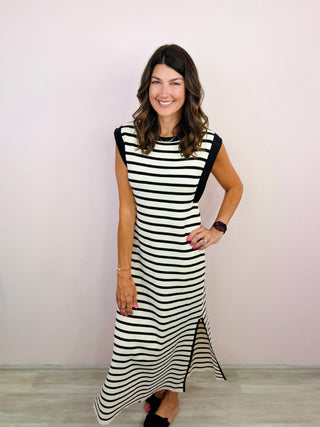 Clean Lines Midi Dress (Cream)