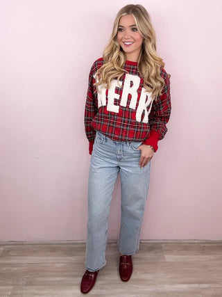 MERRY Plaid Pullover
