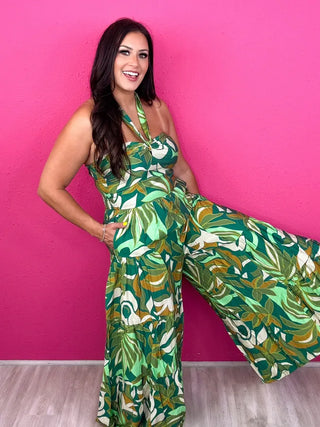 LMTD! Spring Fling Halter Neck Jumpsuit